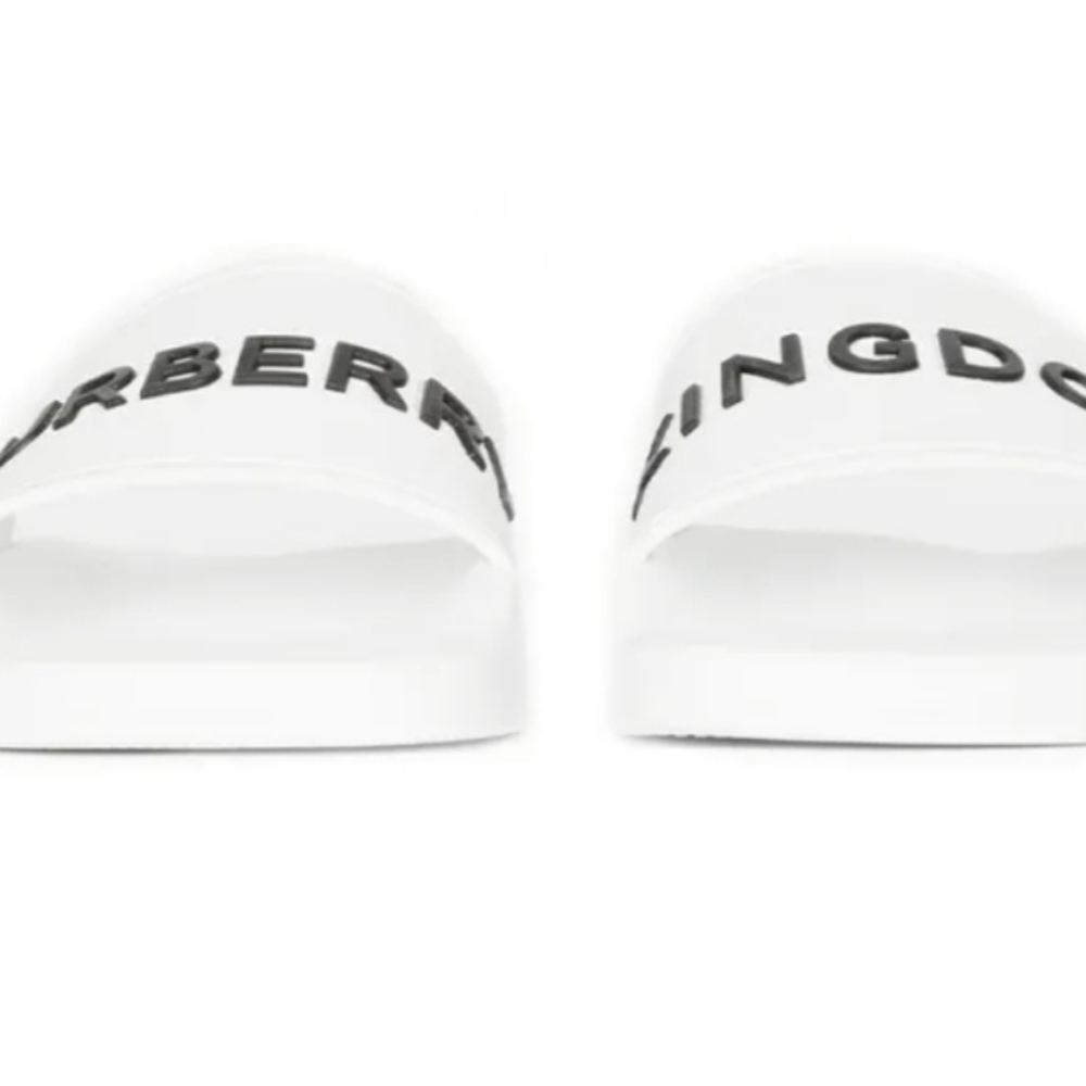 NWB $200 Burberry White Slides for Kids Us 34